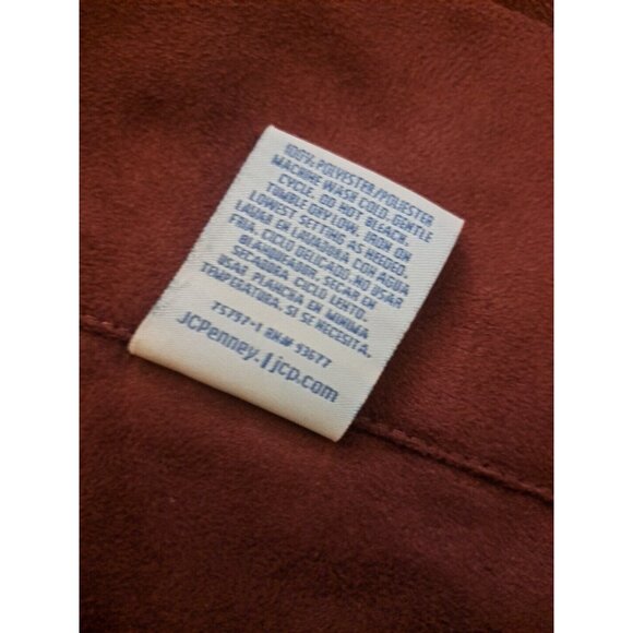 Rust Microfiber Curtain Valance Scalloped Reddish Brown Linden Street 50x20 - Picture 4 of 4